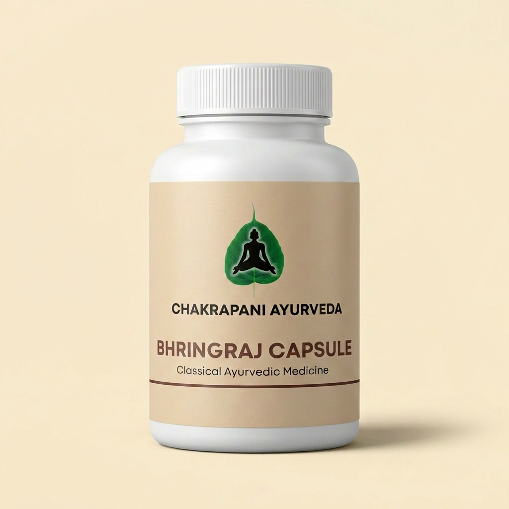 Chakrapani Bhringraj Capsule bottle with its product label